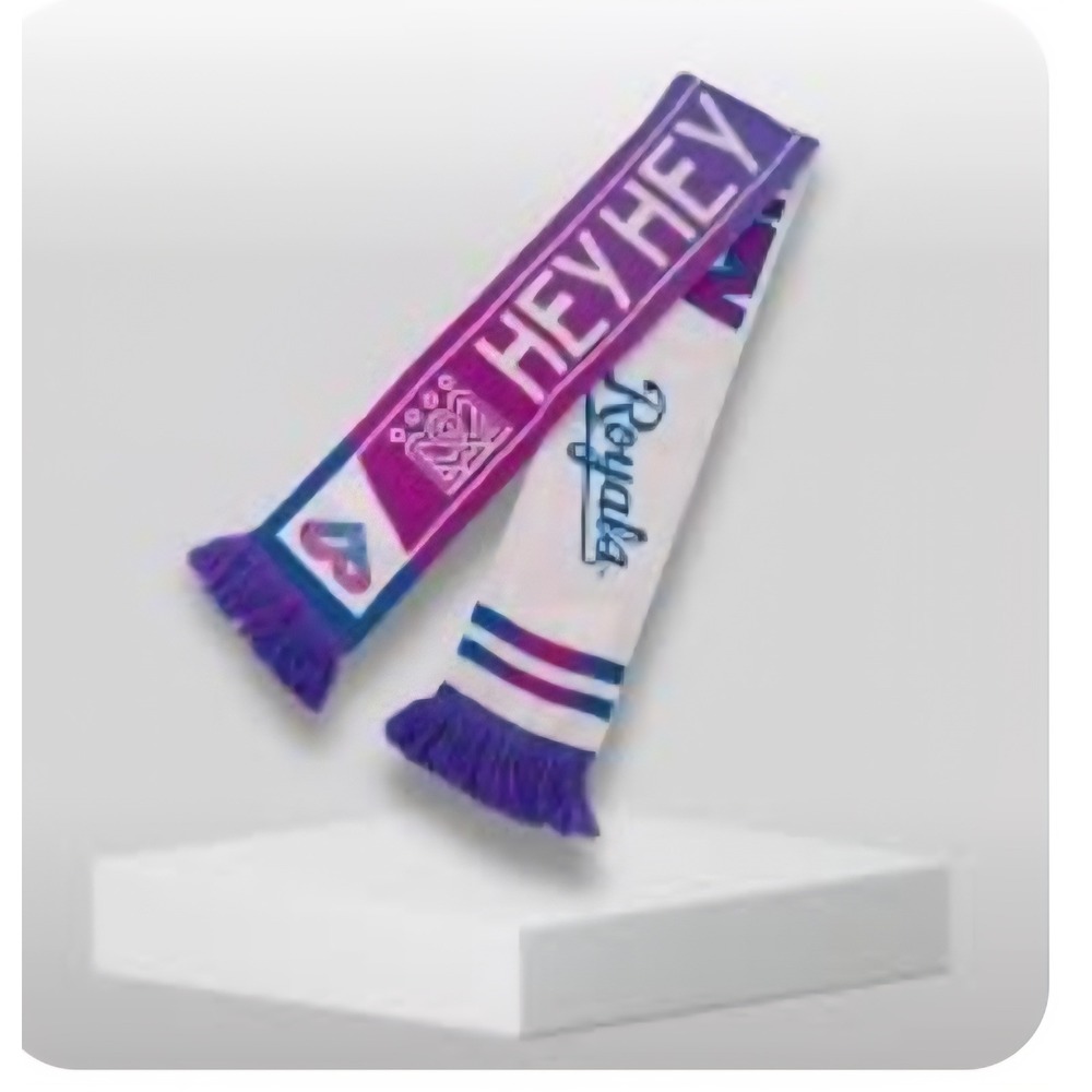 Coca-Cola Royals Scarf Unisex OS Purple White New Hey Hey Hey Hey Knit Fringe